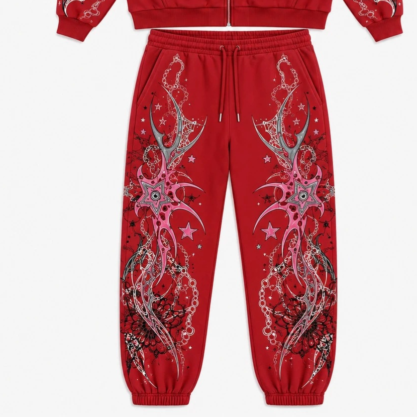 Print Hooded Zipper Sweatshirt