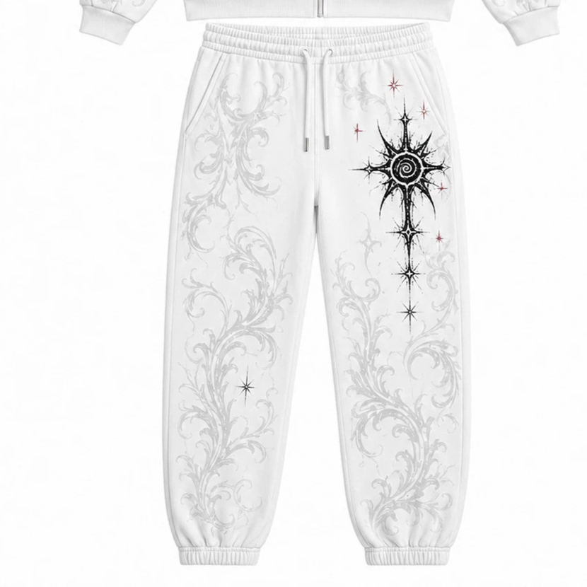 Print Hooded Zipper Sweatshirt