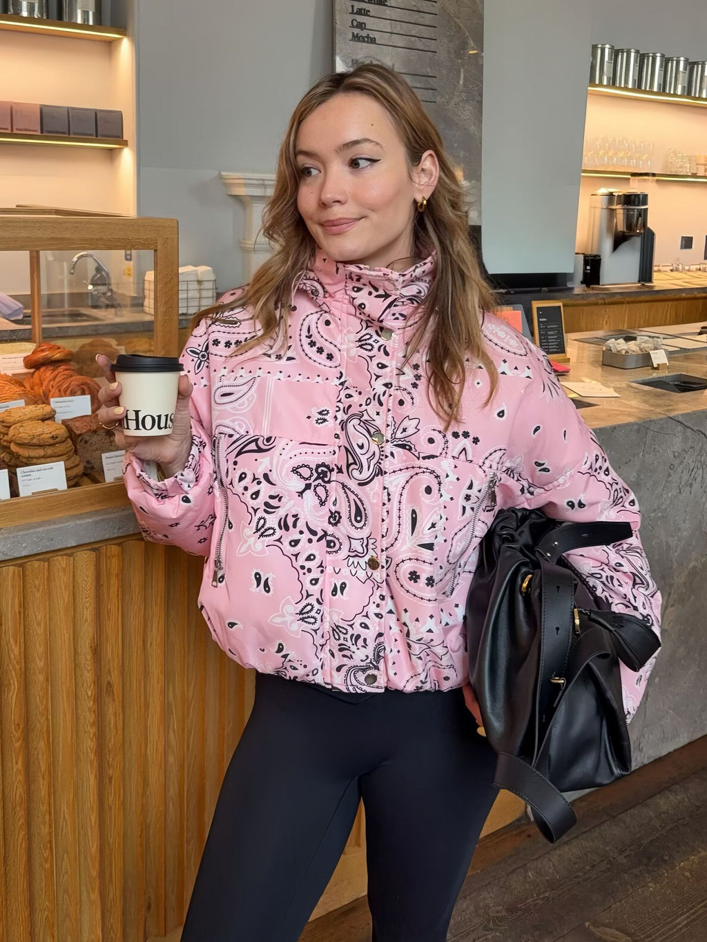 Women's casual graffiti-printed hooded jacket