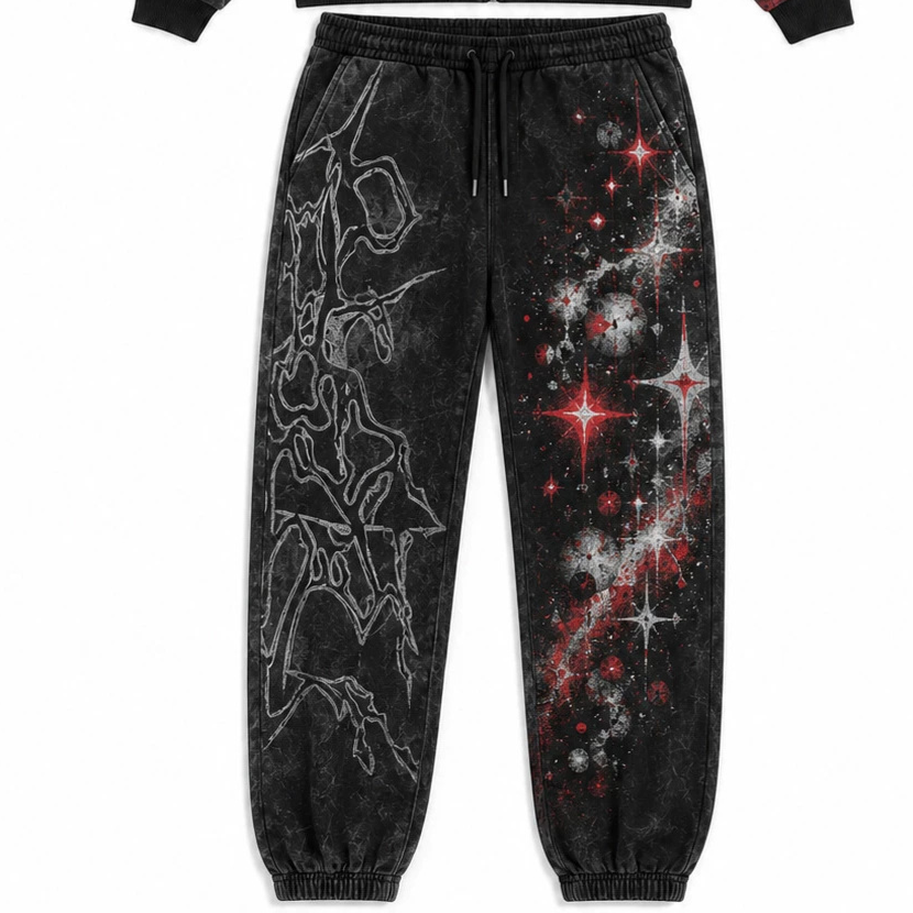 Print Hooded Zipper Sweatshirt